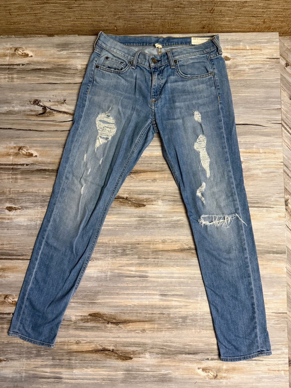 Rag & Bone Jeans Women’s 27 The Dre Low Rise Slim Boyfriend Light Blue
